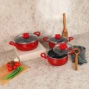 Resim Aryıldız Bronx 6 Parça Güveç Seti Kırmızı 