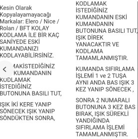 Resim Lucciola Wicom Yeşil Renkli Uk-44 Akıllı Kodlanabilir Kumanda (Otomatik Kapı Motoru,kepenk,bariyer,panjur) 