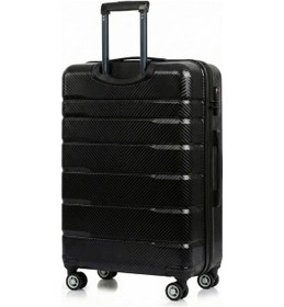 Resim Orta Boy %100 Polikarbon Valiz Karbon Siyah 1807 Siyah 