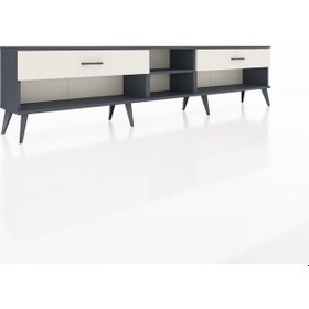 Resim Arges Tv Ünitesi Tek Raflı 2 Çekmeceli 220x30x51 Antrasit-antrasit/aytaşı Antrasıt/aytası - Antrasıt 
