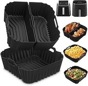 Resim Suyoo Sıcak hava fritözü için silikon kalıp, sıcak hava fritözü aksesuarı, Philips 6,2 L NA230, Ninja AF180EU Max Pro 6,2 L, Cosori TurboBlaze 5,5 L/6,0 L/6,2 L (2 adet) 