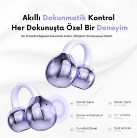 Resim Vioara Klipsli Kablosuz Kulaklık - Açık Tasarım, Bluetooth 5.4, ENC Gürültü Engelleme 