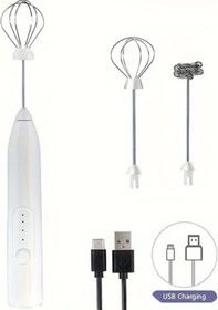 Resim Challenger Usb Şarjlı 2si1 Arada Süt Köpürtücü Ve Blender - Beyaz 3 Hız Ayarlı Paslanmaz Çelik Diğer 