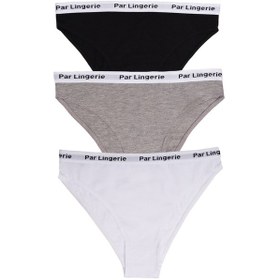 Resim Parlingerie Kadın 3lü Slip Külot Siyah-beyaz-gri Siyah - Beyaz - Gri 