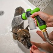 Resim 1 adet Çok Fonksiyonlu Evcil Hayvan Banyo & Araba Yıkama Püskürtme Tabancası - Ayarlanabilir Su Basıncı, Köpekler için Nazik & Güçlü Modlar, ABS Malzeme, Yeşil & Siyah Tasarım, Hassas Alanlar ve Daha Kalın Tüyler İçin Mükemmel, Köpek Banyo Aksesuarları 