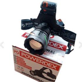 Resim Powerdex Profesyonel Şarj Edilebilir Pilli Kamp Kafa Lambası Feneri Siyah 