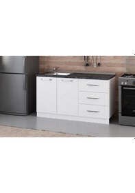 Resim Minar 150 Cm Mutfak Dolabı Beyaz 150-B1-Alt Modül Beyaz 