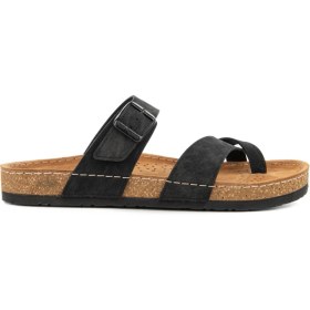 Resim Hush Puppies Apavu (624401) Anatomik Taban Deri Parmak Arası Ayarlanabilir Tokalı Erkek Terlik 