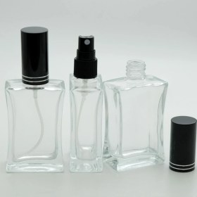 Resim D&B Parfüm Şişesi 50 ml (3 Adet) (TEKRAR DOLDURULABİLİR) Siyah Kapak Plastik Valf Içbükey Boş Şişe 