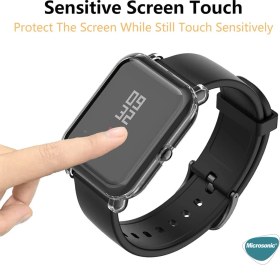 Resim Microsonic Amazfit Bip Kılıf 360 Full Round Soft Silicone Şeffaf 