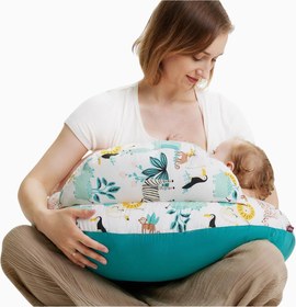 Resim Güvenlik Kenarlı Ergonomik Emzirme Yastığı, Ayarlanabilir Kemerli - Mavi 