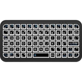 Resim Tek Siyah Kablosuz Mini Rgb Işıklı Klavye Bluetooth 5.2 İnce Tasarım Najmaddin 