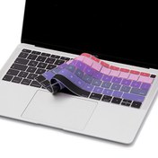 Resim Pembe Mavi Laptop Macbook Air Klavye Koruyucu Us-tr Harf Baskılı A1932 Ile Uyumlu Ombre McStorey