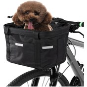 Resim Skycıty Çıkarılabilir Su Geçirmez Bisiklet Sepeti - Evcil Hayvan Taşıma Çerçeve Çantası Siyah 