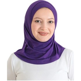 Resim Spor Başörtüsü Kadın Hazır Giyim Türban Viskon Eşarp Şal - Mor Mor 