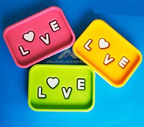 Resim Love sağlam Plastik 2 PARÇA Renkli sabunluk 