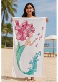 Resim Seadream Tropikal Desenli Plaj Havlusu 70x140 Cm Denizkızı Renkli 