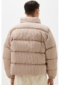 Resim Lacoste Relaxed Fit Down Fill Mens Jacket Gizlenebilir Kapüşonlu Rahat Kesim Suya Dayanıklı Erkek Kaz Tüyü Mont Sütlü Kahve Süt Kahvesi 