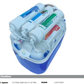 Resim ULUCAY AQUA Su Arıtma Cihazı Mavi Şeffaf 8 Litre Tanklı Vontron Membranlı Nsf Ve Fda Onaylı 