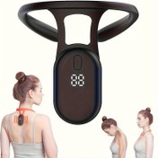 Resim 1 Adet Ayarlanabilir Çift Halkalı Kayışlı Duruş Düzeltici, Titreşim Uyarıları ve Gerçek Zamanlı LCD Ekran - Ofis, Spor Salonu, Yoga için Ergonomik Sırt Düzenleyici - USB Şarj Edilebilir, Lityum Pil - Erkekler & Kadınlar İçin, Postür Destekçisi, Modern Düzeltme, Rahat Kullanım, Titreşim Uyarı Sistemi, Ofis Çalışanları 