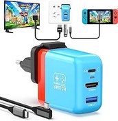 Resim Switch Dock Nintendo Switch OLED için, 3'ü 1 arada Switch TV adaptörü, 4K 60 Hz HDMI, USB 2.0 bağlantı noktası, Tip C 36 W şarj cihazı, taşınabilir anahtar yerleştirme istasyonu, seyahat, Samsung Dex S23, MacBook için 