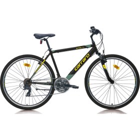 Resim Carraro Active 290 490H 28" 21-V Vb Mat Siyah-Sarı-Yeşil Trekking Bisikleti 