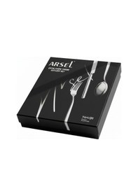 Resim Arsel Lotus Titanyum Rose Gold 16 Parça 4 Kişilik Parlak Bakır Renk Çatal Kaşık Bıçak Takımı 304 Set Gümüş 