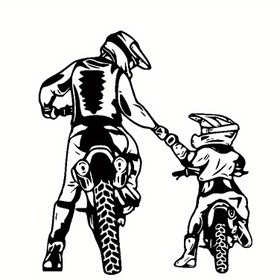 Resim Motorsiklet ve Sürücü Vinil Çıkartma - Yetişkin ve Motosiklette Siyah Beyaz Kontur Tasarımı - Dayanıklı, Hava Koşullarına Dirençli, Arabalar, Bisikletler, Skuterler, Kar Motorları, Duvarlar için Kolay Uygulanır, Motosiklet Özelleştirme | Dinamik Tasarım | Kolay Uygulama, Motosiklet Aksesuarları 