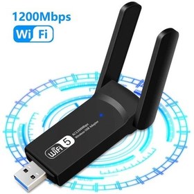 Resim Ac1200Mbps Wireless 2 Antenli Adaptör Kablosuz USB Wi-Fi Alıcı 3.0 