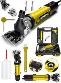 Resim Dragro 4200 W Devir Ayarli Bakir Sargili Çelik Şanzıman Koyun Keçi Kirkma Makinesi -Sarı 