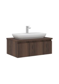 Resim Orka Lentia 80 Cm Ceviz Banyo Dolabı Takımı Ceviz 