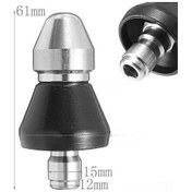 Resim Maiyame Stainless Steel Yüksek Basınçlı Araba Yıkama Ve Boru Temizleme Ucu 3/8 Korumalı Kısa Kafa, 1 Ön 6 Arka Delik 