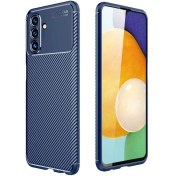 Resim Samsung Galaxy A13 Negro Karbon Görünüm Korumalı Dizayn Silikon Kılıf + Nano Glass Lacivert Gpack