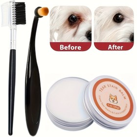 Resim Pet Gözyaşı Lekesi Çıkarıcı Kiti ile Lekeleri Temizleme Araçları | Köpekler ve Kediler için Etkili Temizlik ve Nazik Bakım | Kolay Uygulama Tüy Düzenleme Seti | Günlük Hijyen Bakımı için Evcil Hayvan Güvenli Formül 