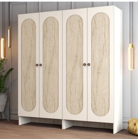Resim Münih 4 Kapaklı 22 - Gardrop - Krem / Traverten Krem / Traverten 