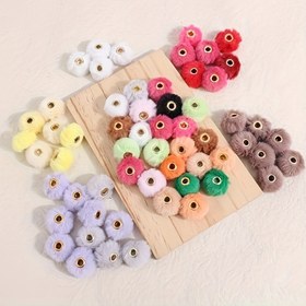 Resim 12 adet 20Mm 34 Renk Ultra-Yumuşak Renkli Peluş Dekoratif Boncuklar, DIY Telefon Zincirleri, Boncuk Kalemleri ve Takı Yapımı Aksesuarları için. 