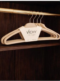Resim Vichy 5 Li Kaymaz Yüzeyli Askı 42,5 Cm Bej Renk Elbise & Gömlek Askısı Vch-7023 Açık Bej 