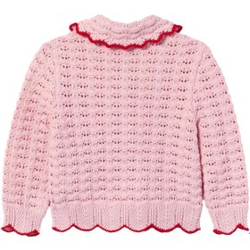 Resim Çocuk Dokulu Kalp Detaylı Hırka - Pembe - 4-5Y 