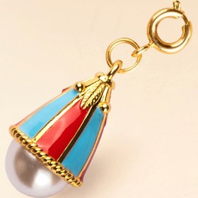 Resim Kırmızı Mavi Mineli Çan Çiçeği Charm - Artisan Koleksiyonu 