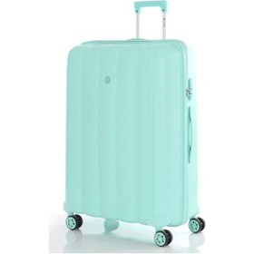 Resim Mçs Bavul Büyük Ve Kabin 2li Set Kırılmaz Silikon Valiz V305 Mint Mint Yeşili 