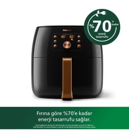 Resim Philips Airfryer Xxl 6 Kişilik 7.3 Lt Yağsız Fritöz - Smart Sensing Teknolojisi - Onerous Lambader Hediye 