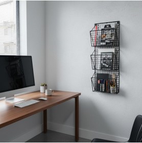 Resim GO DEKOR Metat Tel YENİ 3 Gözlü Dergilik/Kitaplık/Gazetelik 90X30 