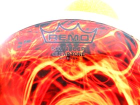 Resim Remo Skin Tef Tambourine Riq Marine W / Punched Cymbals 