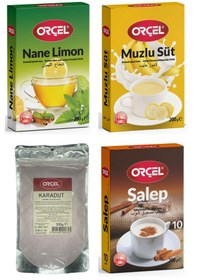 Resim Orçel Nane Limon + Muzlu Süt + Karadut + Salep 4'lü 