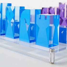 Resim Akrilik Dekoratif-Koleksiyonluk Satranç Seti Mavi - Mavi 