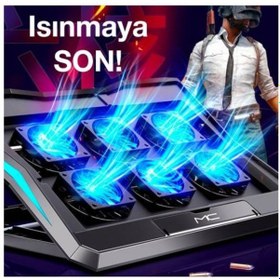 Resim Coofbe 6 Fanlı 18" Ultra Sessiz Laptop Soğutucu Stand 
