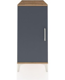 Resim Kronos Komodin 2 Raflı Tek Kapaklı 44x59x96 Çam-antrasit Atlas Çam 