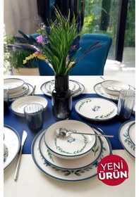 Resim Keramika Daphne Yemek Takımı 18 Parça 6 Kişilik 22921-23-25 Mavi 