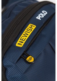 Resim Newish Polo Erkek Kumaş Usb Kulaklık Çıkışlı Crossbody Çapraz Göğüs Omuz Ve Bel Çantası New201 - Lacivert 