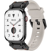 Resim Watch 7 45mm CLO KRD-101 Titanyum Metal Başlıklı Silikon Kordon-Siyah-Starlight 